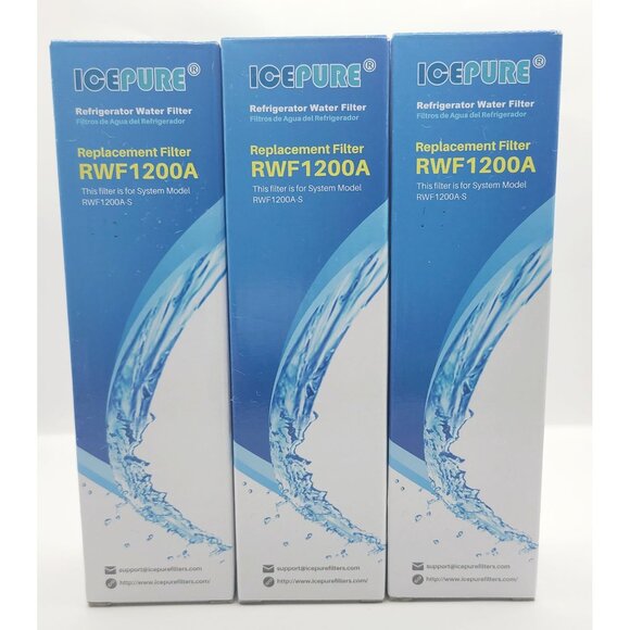 Icepure Other - ICEPURE RWF1200A Refrigerator Replacement Water Filters Lot of 3 NEW, SEALED